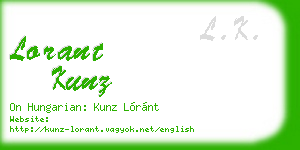 lorant kunz business card